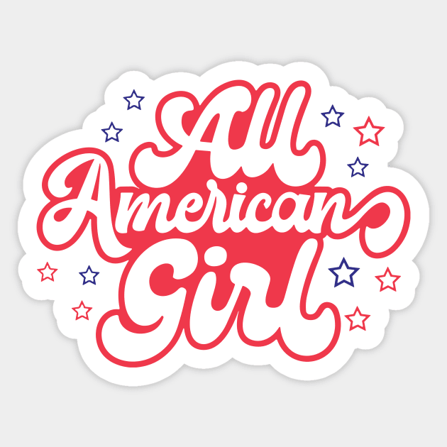 4th Of July , All American Girl Sticker by Darksavage